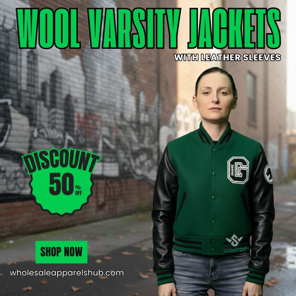 Wool Varsity Jackets with Leather Sleeves Wool Varsity Jackets with Leather Sleeves