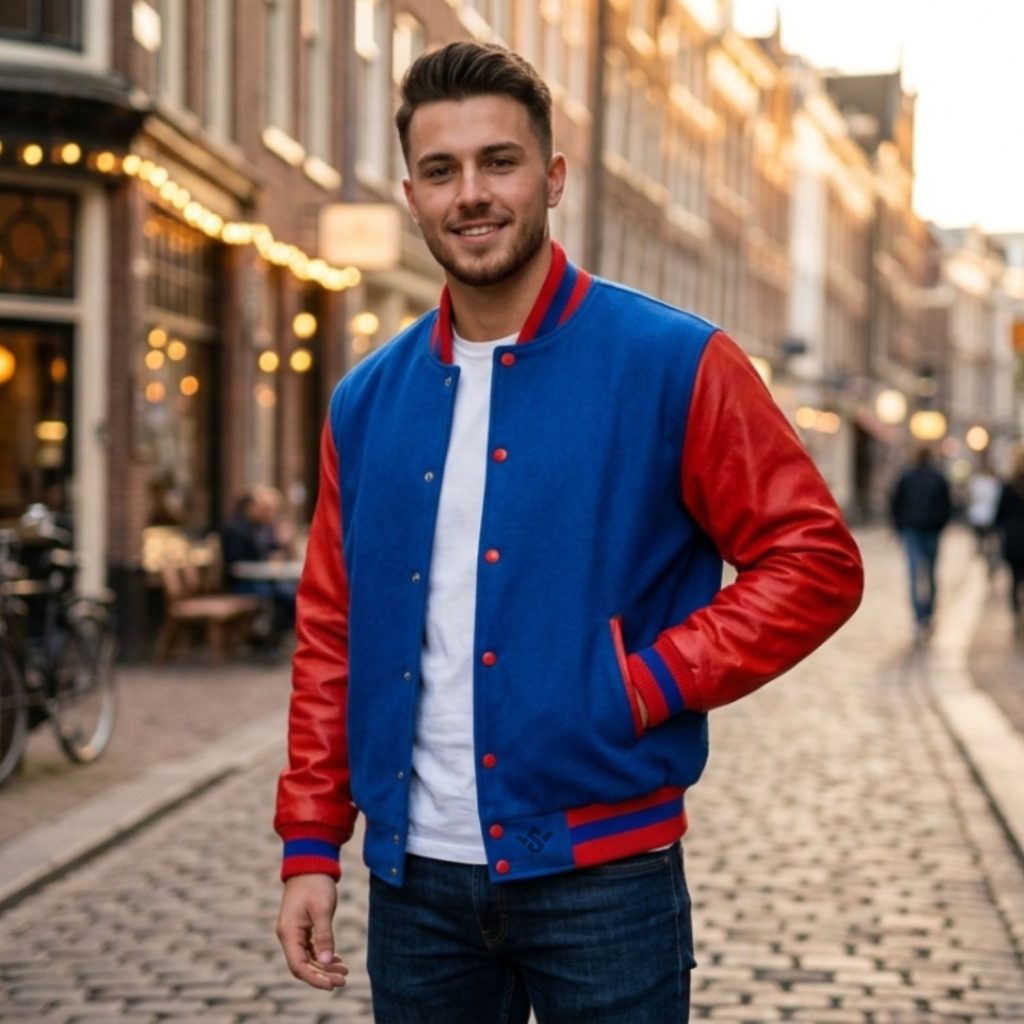 Design Your Varsity Jacket Online with MOQ 10–15 pcs, full customization, and sizes XS to 7XL. Explore fabrics, embroidery, chenille patches, logos, and premium varsity jacket design trends in 2026.