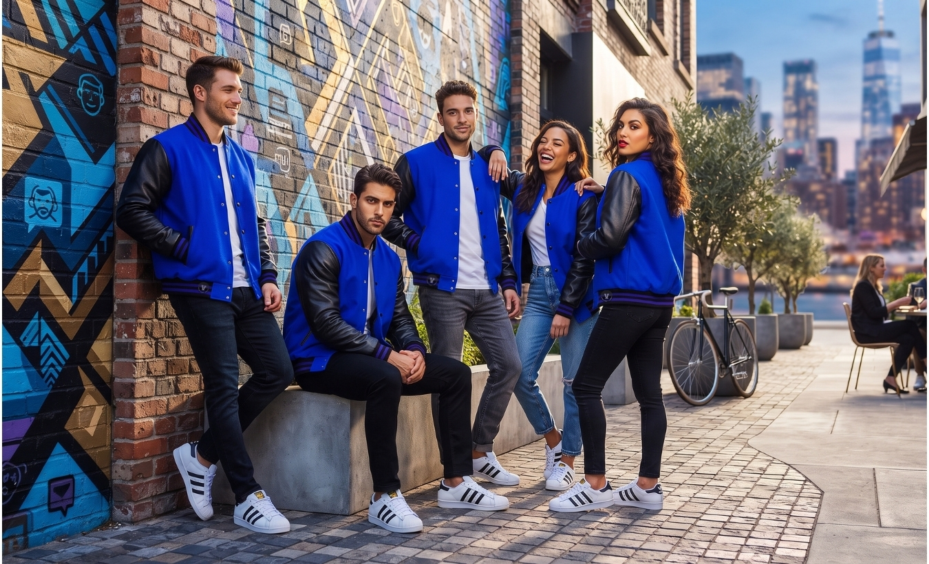 Varsity Jackets With Adidas Sneakers