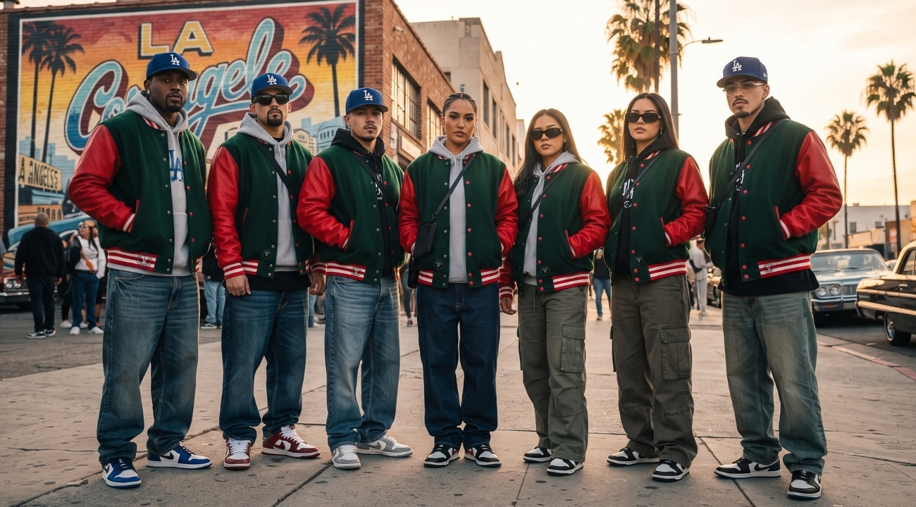 Varsity Jackets in Los Angeles Hip Hop Outfits