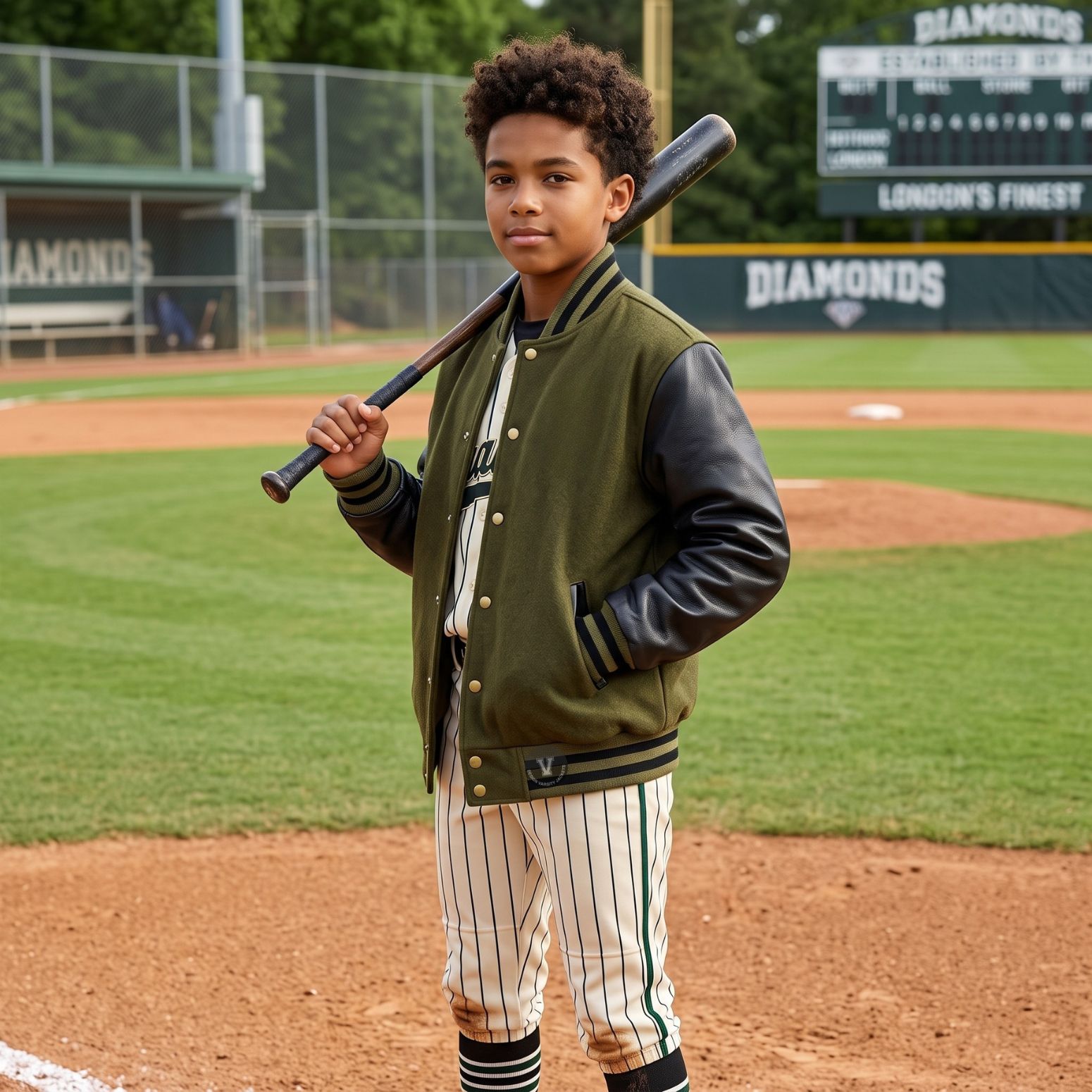 Olive And Black Baseball Jacket Custom Design