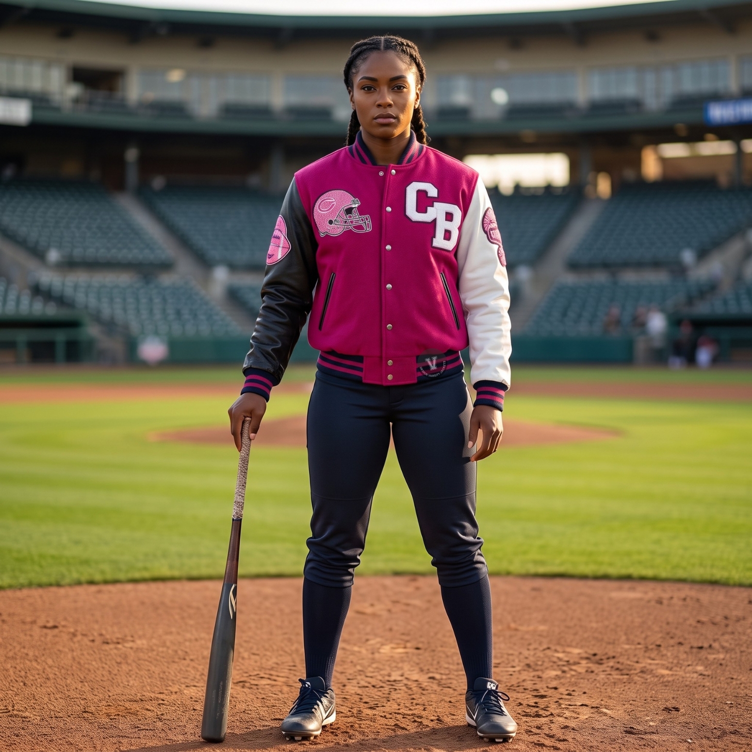 trendy pink baseball jackets for women